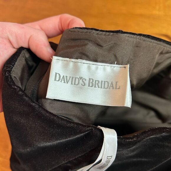 David’s Bridal NWT Chocolate Brown Strapless Velvet Bustier Top - Picture 4 of 4